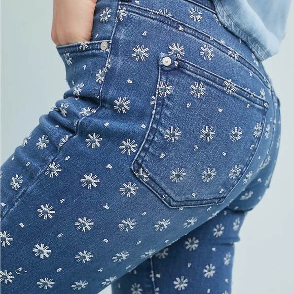 Anthropologie Pilcro Embroidered High-Rise Cropped Bootcut Jeans - Picture 5 of 16